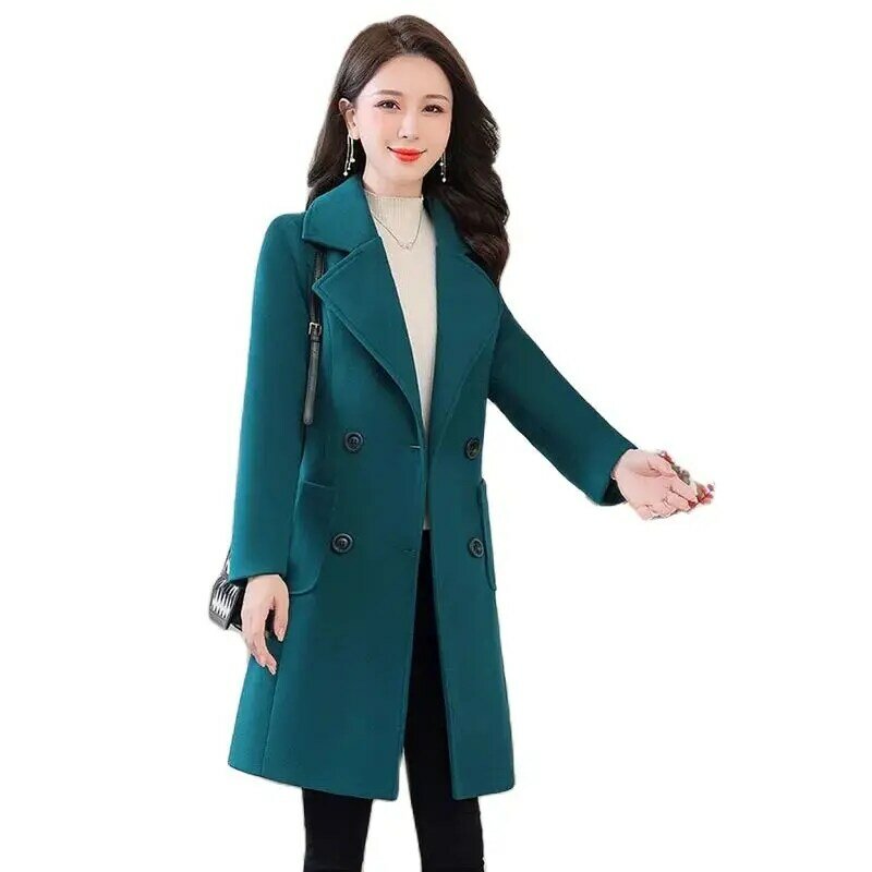 2023 il nuovo cappotto temperamento Cashmere di alta qualità è alla moda e alla moda e la madre di mezza età mantiene il cappotto di lana caldo