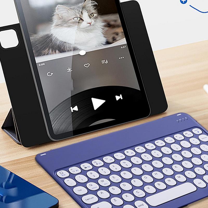 Drahtlose Tastatur für Tablet drahtlose Mini-Tastatur für iOS runde Taste Schreibmaschine Tastatur drahtlose Tastatur für Tablets und