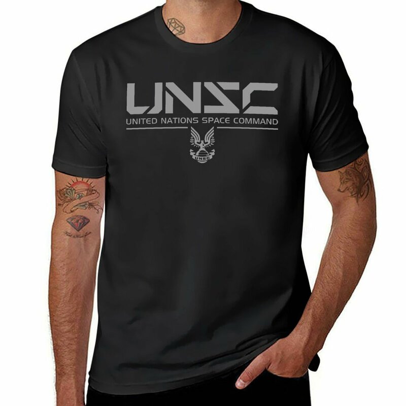 UNSC 남성용 회색 티셔츠, 빈칸 빈티지 티셔츠