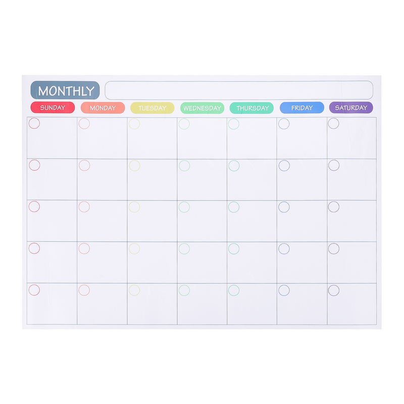 Tableau blanc magnétique mensuel effaçable à sec, calendrier de cuisine