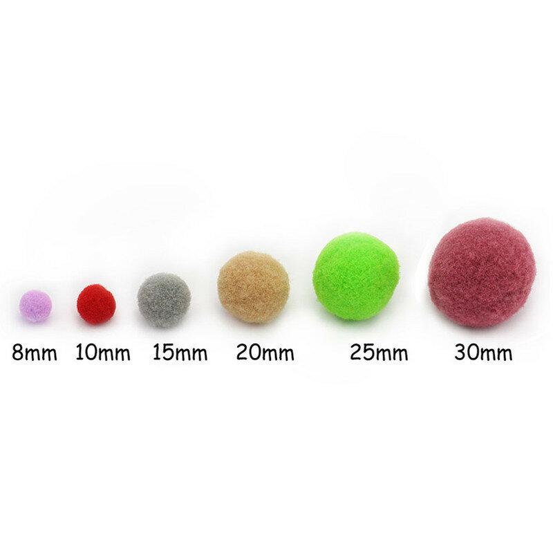 Fofo colorido Pom Pom Pom bola, pompons macios, artesanato de pelúcia, pele, decoração de casa, brinquedos infantis, 10g, 10mm, 15mm, 20mm, 25mm, 30mm