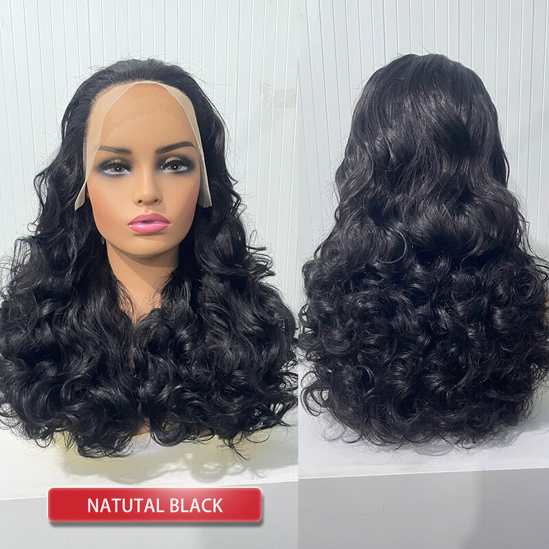 DreamDiana 12A Malaysian Bouncy Curly 250 Density 100% Human Hair Loose Wave Full 13x4 Lace Frontal Glueless Ocean Weave Wigs