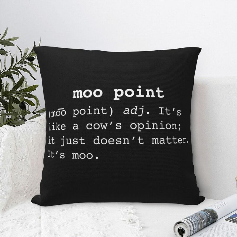 Moo Point Square Pillowcase Pillow Cover Polyester Cushion Decor Comfort Throw Pillow for Home Sofa