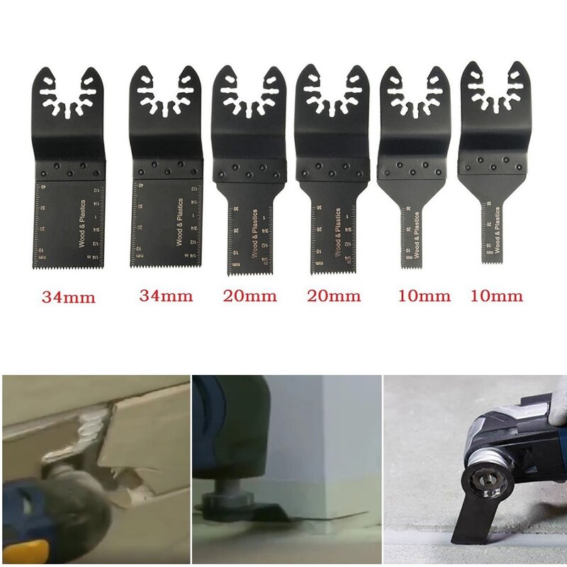6pcs Oscillating Multi Tool Circular Saw Blade For Renovator Power Cutting 10/20/34mm Precision Cutting Power Tool Accessories