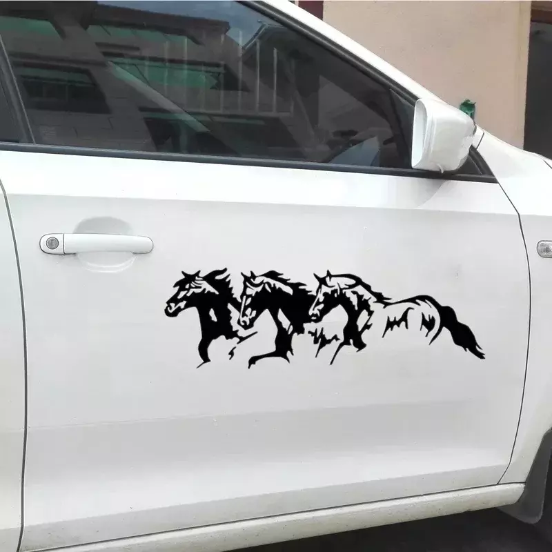 Автомобильная наклейка бегущие лошади виниловая Водонепроницаемая Съемная наклейка самоклеящиеся автомобильные наклейки