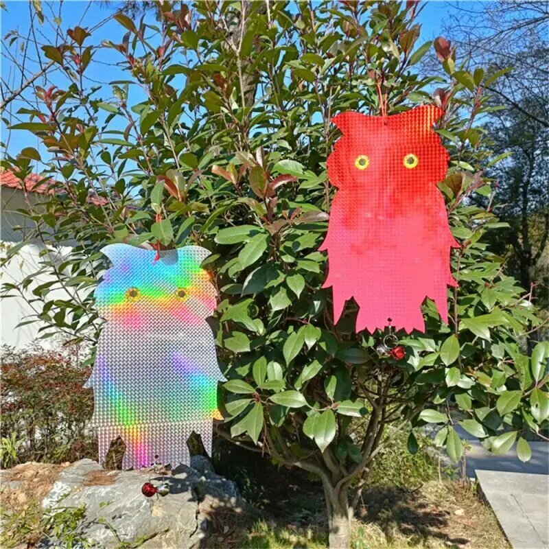 Double-sided Bird-repelling Owl Laser Double-sided Reflective Hanging Owl Repellents Thickened PET Garden Pest Control Products