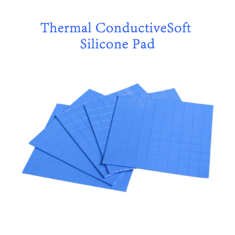 Silicone dissipador de calor almofada térmica, CPU dissipador de resfriamento, PC ventilador almofada térmica, alta qualidade, novo, 6.0W, 100x100