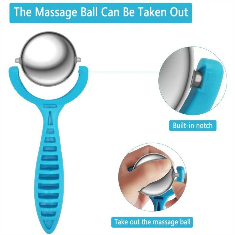 Rouleau de boule de massage en acier inoxydable, thérapie de hockey sur glace pour le visage, soulagement de la douleur, masseur corporel