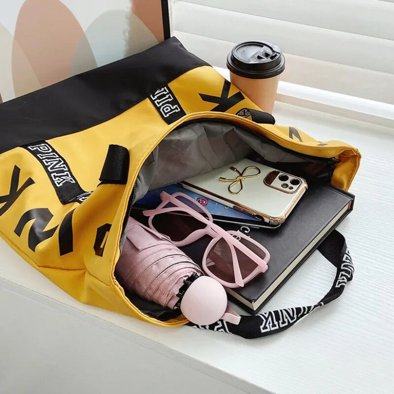 Kolorowe nylonowe różowy list graficzne Fitness sportowy torebki na co dzień