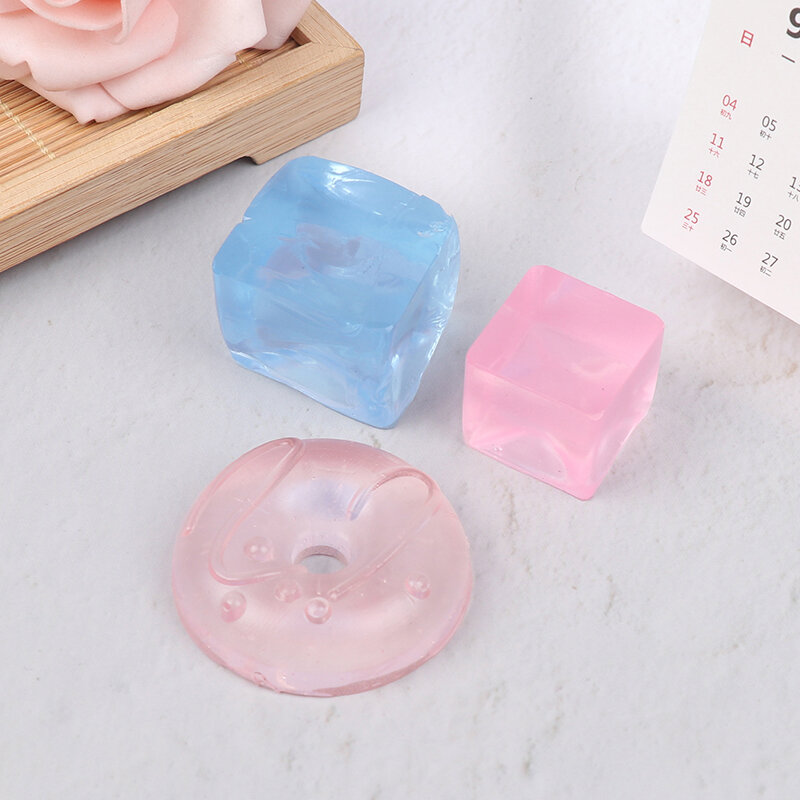 Bloco de gelo transparente Stress Ball Toy, Squeeze Toy, Mini Lento Rising Brinquedos, Kawaii Cubo Transparente, Stress Relief