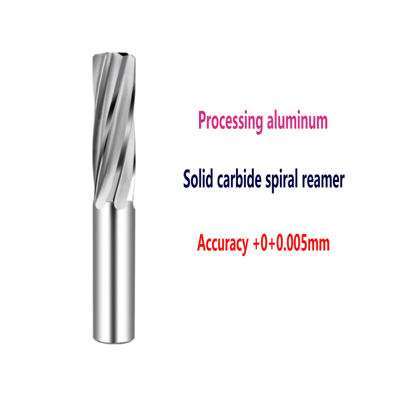 Alargador do aço do tungstênio do carboneto contínuo, alargando, furos de usinagem, alumínio revestido, sulco espiral, 3F, 4F, 6F, CNC, 1.95, 2.06, 2.74, 3.32mm