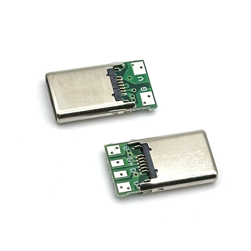 1/10 buah 2A USB 3.1 konektor tipe-c 2Pin 4Pin wadah soket pria adaptor untuk kawat Solder & Kabel 16 pin mendukung papan PCB