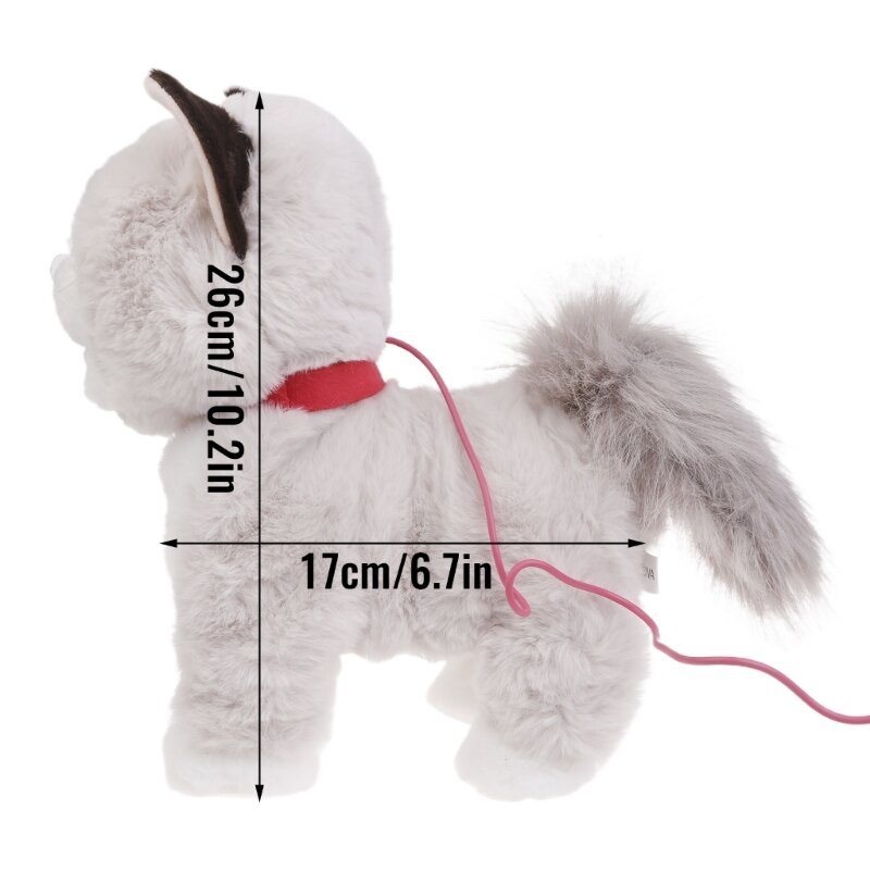 Электрическая поющая игрушка для кошек, ходячее животное с веревкой на поводке, говорящая игрушка для котенка, прекрасная для
