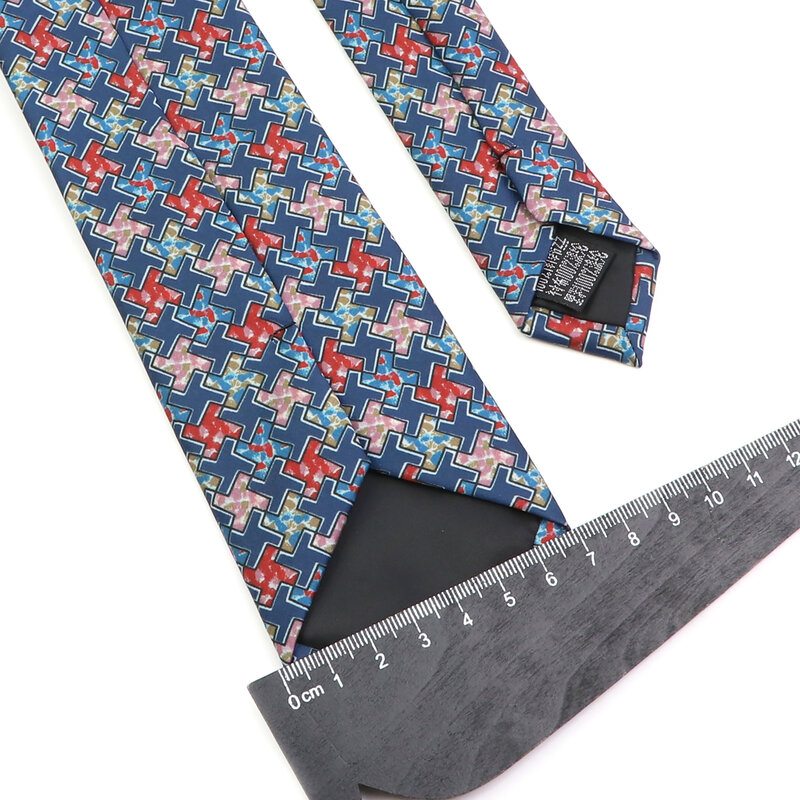 Cravatta con stampa geometrica floreale Vintage stile unico moda uomo 7cm/8cm cravatta Jacquard abito da festa nuziale cravatta regalo Skinny