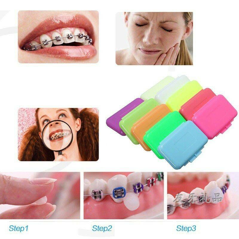 Cera de ortodoncia para higiene bucal, palitos de cera para blanqueamiento Dental, para tirantes, irritación de las encías, sabor a fruta, cuidado bucal, 10 piezas