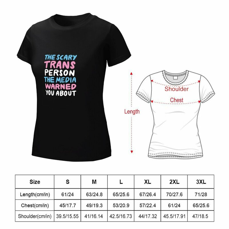 Camiseta de Scary Trans Person The Media Warned You About LGBT Pride Flag para mujer, camiseta de gran tamaño