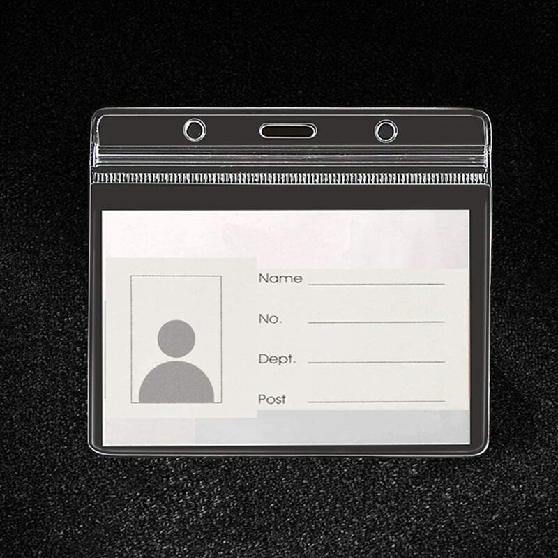 Étui transparent et étanche en PVC avec clip en métal pour carte d'identité, couvercle de protection pour cartes de crédit, carte bancaire, 20 pièces