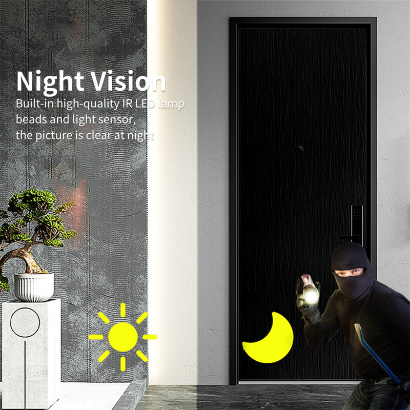 D9 bel pintu Visual nirkabel cerdas, Video Wifi interkom dua arah penglihatan malam inframerah pemantauan jarak jauh