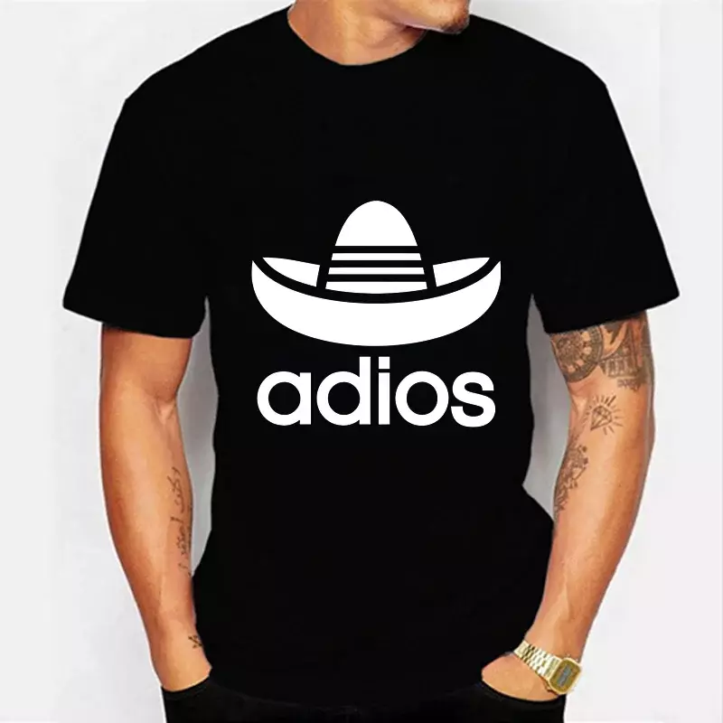 Adios Goodbye Spanish Mexican Funny Men T Shirt Cotton Unisex Tshirts Oversized Male T-shirt Luminous Funny Tee Shirts for Homme