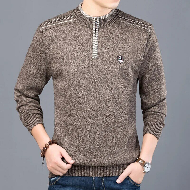 Sweater untuk pria, baju rajut leher bulat longgar trendi versi Korea, musim semi, musim gugur, dan musim dingin untuk lelaki