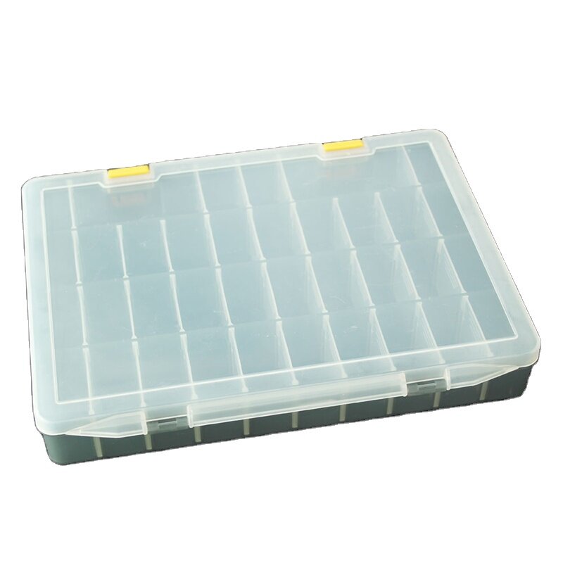 Organizador plástico transparente do compartimento, caixa do armazenamento para o grânulo e a isca