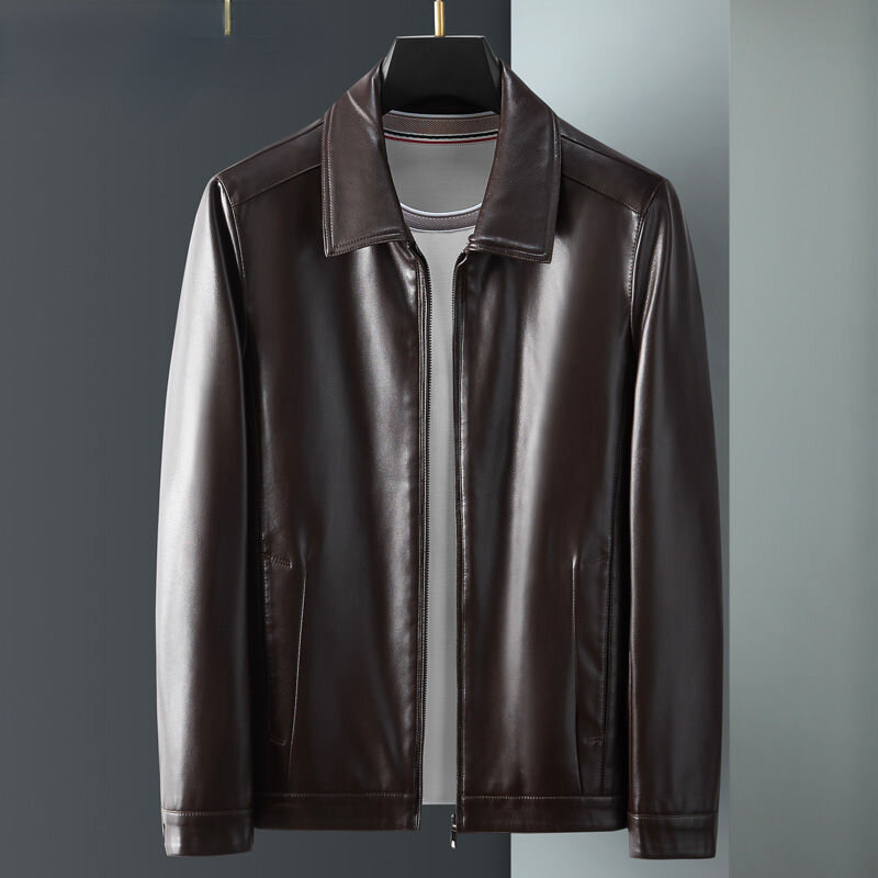 Men Fashion Faux Leather Jacket Zippers 2022 Men's Spring Autumn Casual Slim PU Jacket Male Moto Biker Coats Outerwear W127