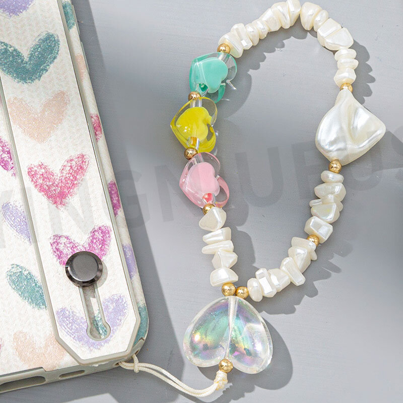 Chaîne de téléphone portable avec pendentif en forme de perle, vente en gros