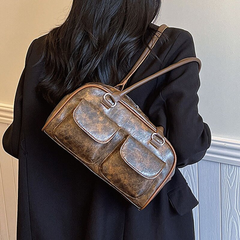 Вместительная сумка через плечо 2024, Повседневная Ретро сумка под подмышку, модная сумка-мессенджер, повседневная сумка