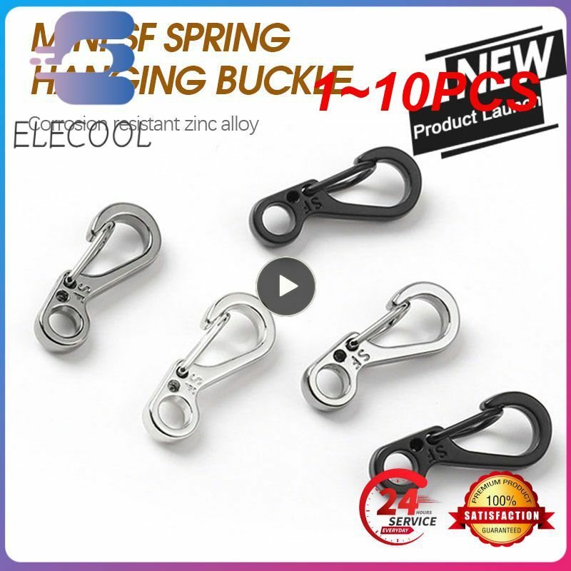 Mini Zinc Alloy Carabiner Clips, Spring Snap Hook, Fivelas de suspensão simples, Chaveiro portátil, 1-10Pcs