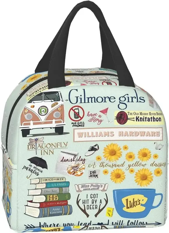Gilmore tas makan siang wanita, tas jinjing Modern DIY sederhana dapat dilipat modis untuk hadiah