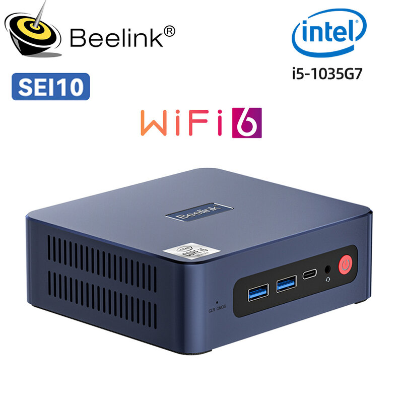 Beelink-Mini PC Computador Desktop Intel, Core i5-12450H, i7-12650H, 16GB DDR4, 500GB, SEi 10, i5-1035G7, NVME, SSD, 1000M