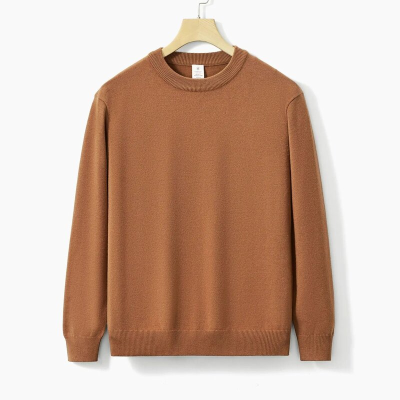 Einfarbiger Pullover Herren Herbst mode Langarm Japan Stil einfache Basic Pullover Frauen Unisex O-Ausschnitt lässig lose Tops