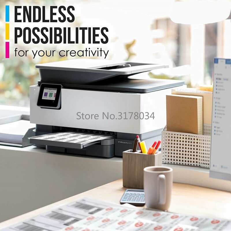 50 Sheets A4  Vinyl Sticker Paper for Laser Printer Matte White Self Adhesive Stickers Label Waterproof Decal Paper Sheet