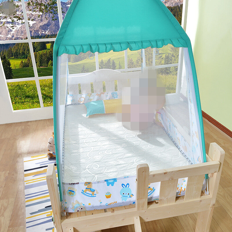 Verão bebê dormir net tenda com suporte grande espaço crianças mosquito net dossel para 0-8 anos berço cama do bebê rede 4 tamanhos