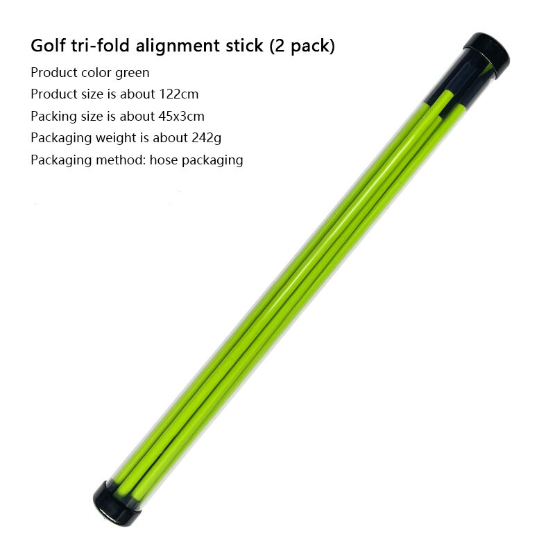 Golf Alignment Stick, 2 Pack Swing Training Aid Equipment Collapsible Golf Practice Rod Golf Swing Trainer Tools