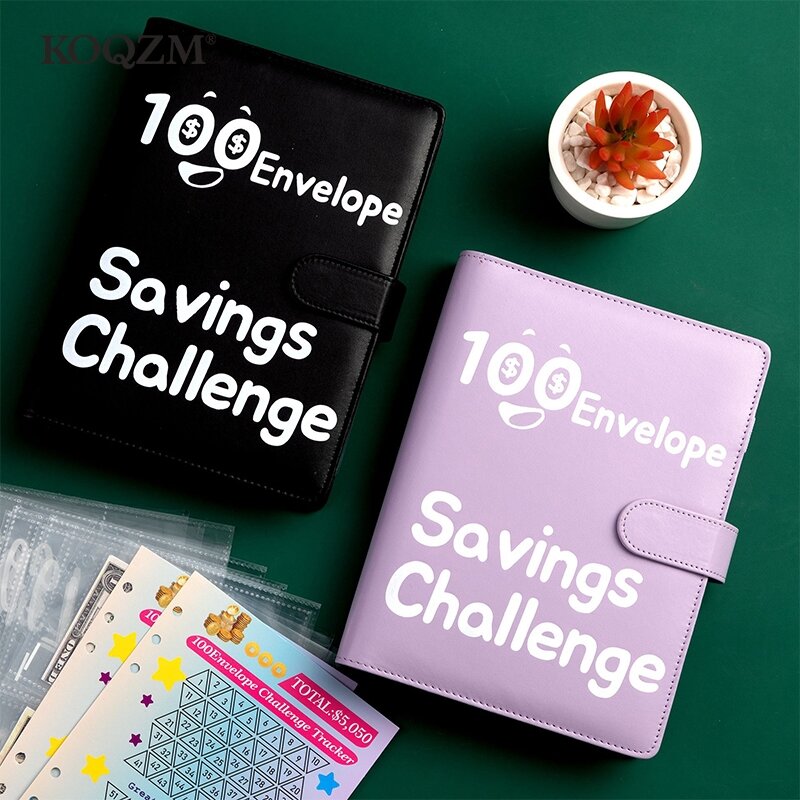 100-dniowa koperta Wyzwanie oszczędnościowe Oszczędność pieniędzy Segregator Notatnik Gotówka Budżet Organizator Przechowywanie gotówki Księga ręczna