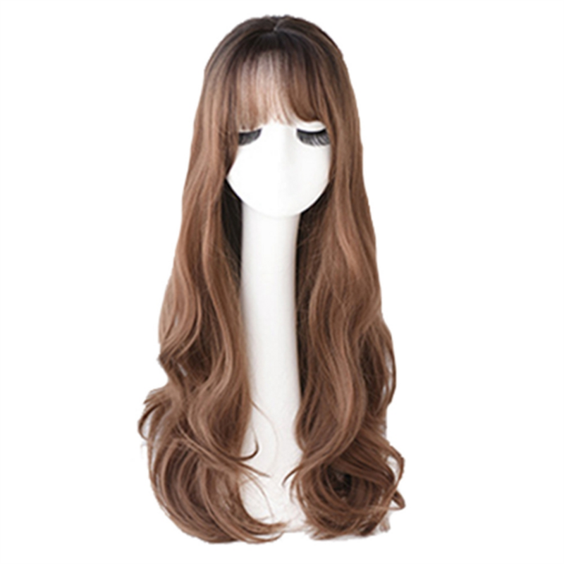Женский парик Боб БОБО с челкой, естественный длинный парик Боб, длинный вьющийся парик для повседневной корейской версии пудинг