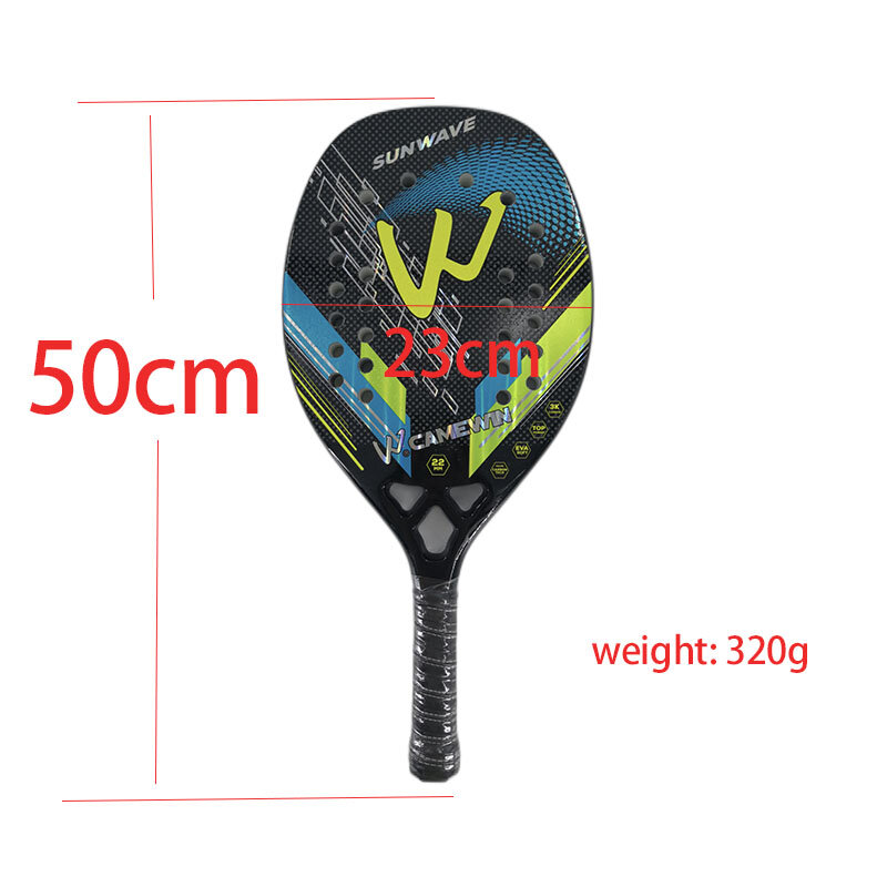 3K Camewin, Пляжная Теннисная ракетка, полностью углеродное волокно, шероховатая поверхность, Спортивная ракетка для мужчин, женщин, взрослых, старшего игрока, новинка 2024