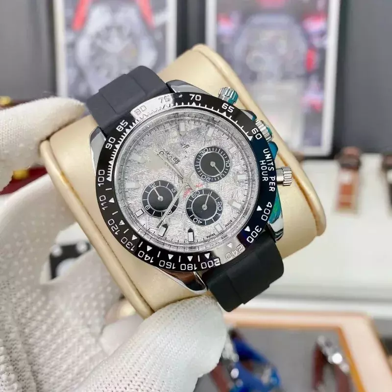Corgeut 39mm niebieski luksusowy zegarek marki Sapphire kwarcowy wysokiej klasy dla mężczyzn chronograf moda Premium taśma metalowa męskie zegarki na rękę