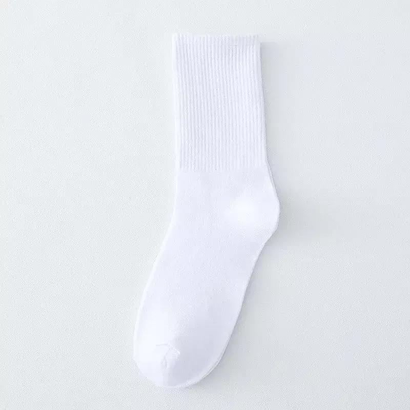 Black and white socks in summer thin solid color mid -color pile of socks in summer ice  heated socks