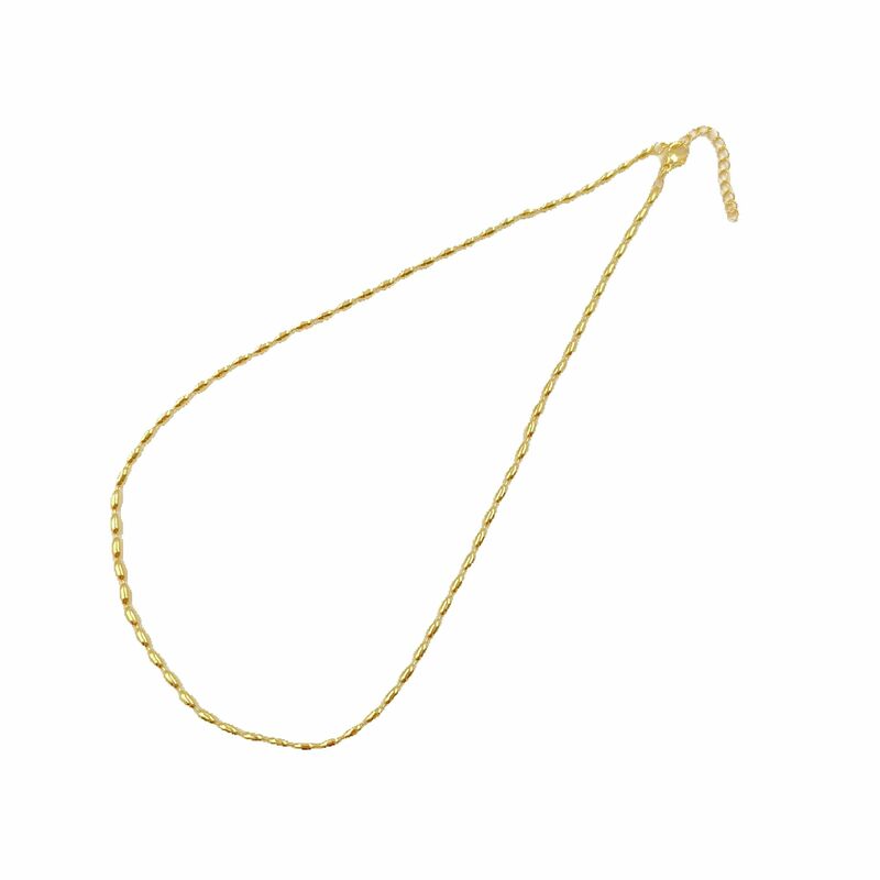 WT-BFN061 commercio all'ingrosso più nuovo Design 18k perline di bambù placcate in oro reale resistere alla collana a catena di gioielli in metallo sfumabile per ciondoli