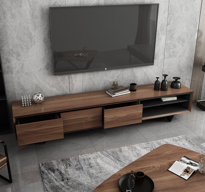 Móveis de madeira nórdicos, mesa de console vintage, armário de armazenamento, banco de TV para apartamento, lobby do hotel, simples e moderno