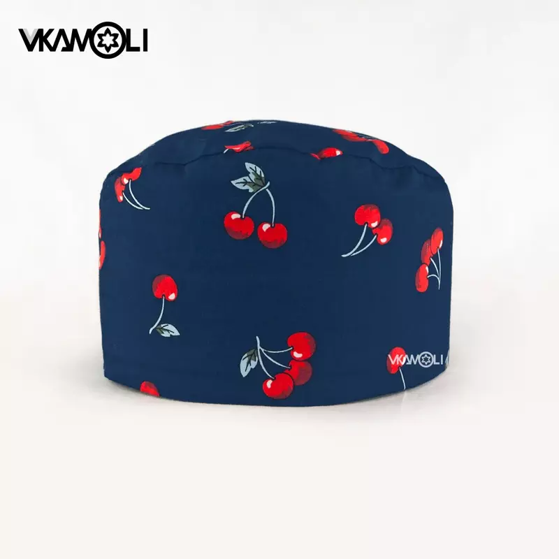 Vkamoli 남녀공용 면 스크럽 작업 모자, 미용실 작업 모자, 수술실 모자