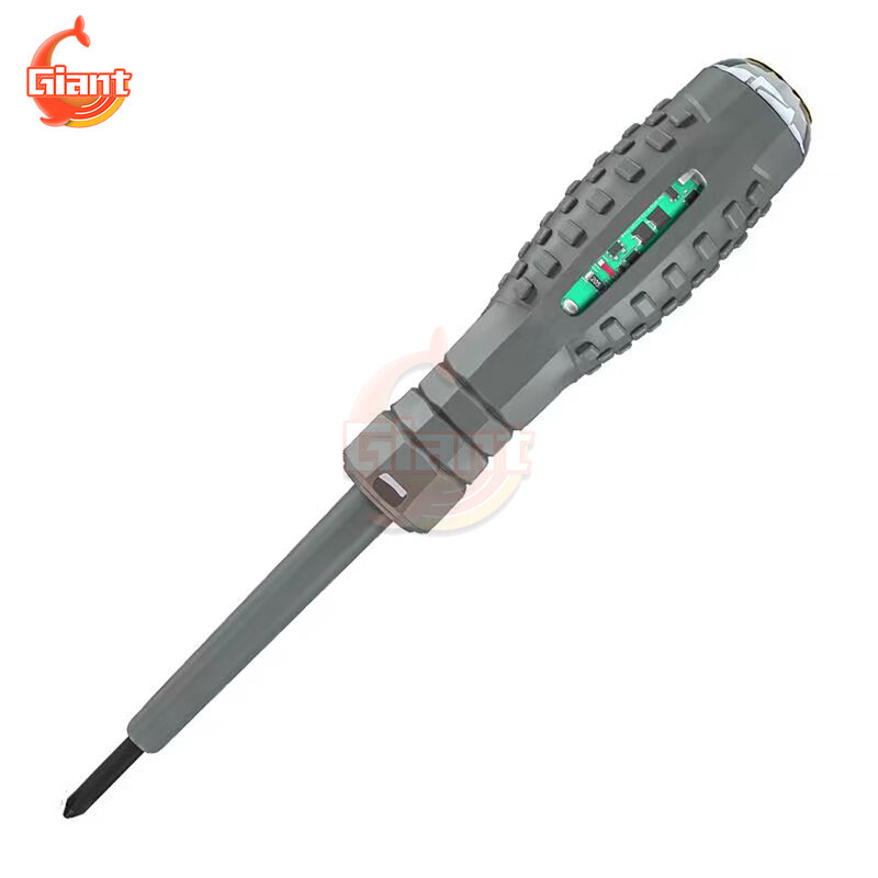 12-220V Voltage Tester Pen AC/DC Induction Power Detector Screwdriver Test Pencil Red/Green Indicator Electricians Tester Tools
