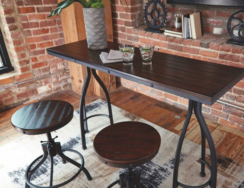 Design firmato di Ashley Set tavolo da pranzo Urban Counter altezza con 2 sgabelli da Bar, grigio
