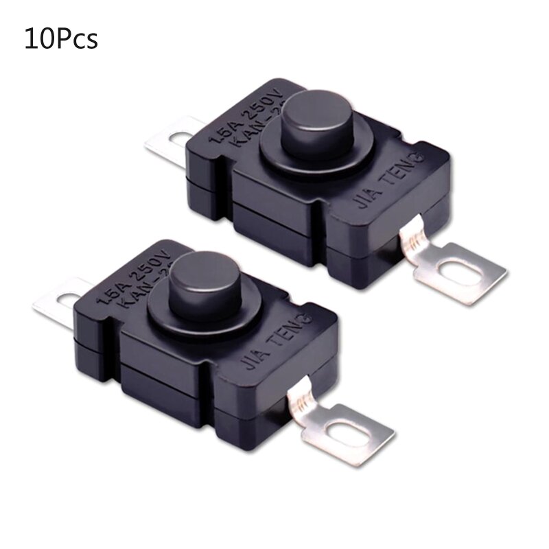 10 peças mini tocha lanterna botão interruptor 1no auto-travamento micro interruptor substituição diy interruptor eletrônico