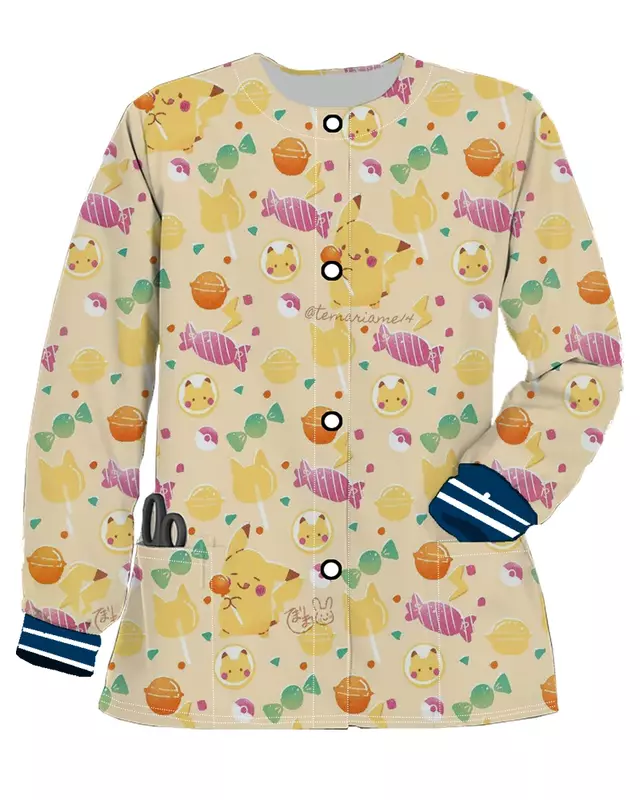 Infermiera Y2k moda donna abbigliamento Cardigan tasca uniforme da dottore bottone a maniche lunghe abbigliamento donna tendenze donna 2023 Harajuku