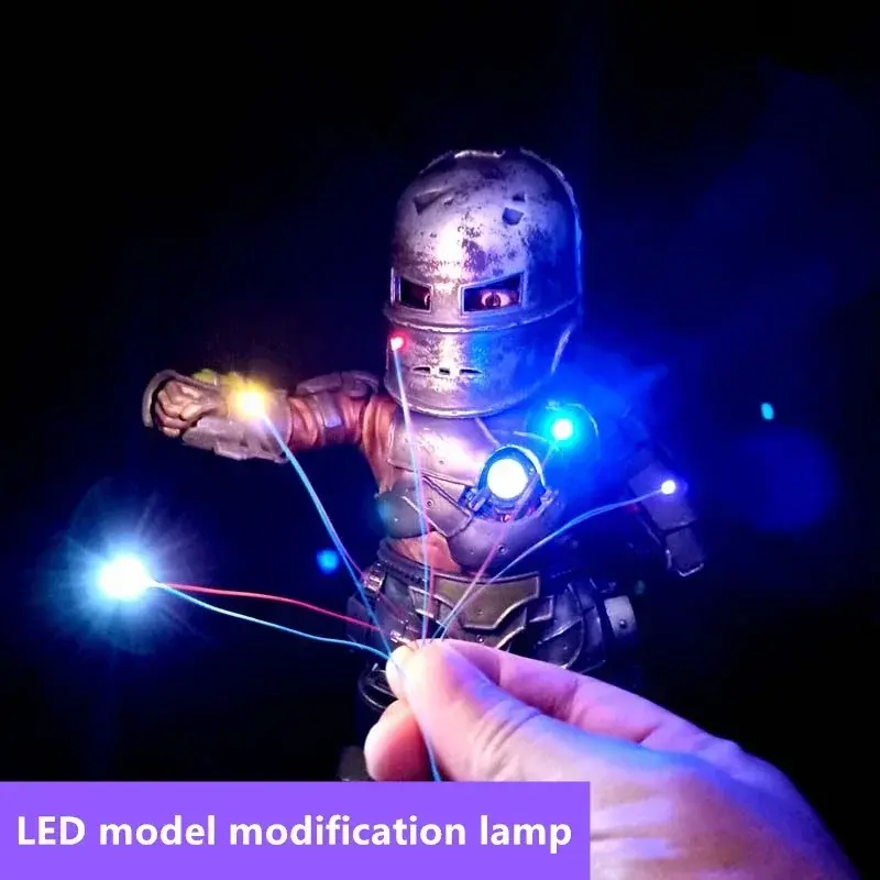 Lâmpada LED SMD com chip com fio, lâmpada pré-soldada, 3V, 20cm, 3V, modelo ferroviário, cenas Gundam, 0402, 0603, 0805, 1206, 10 PCs/Lot