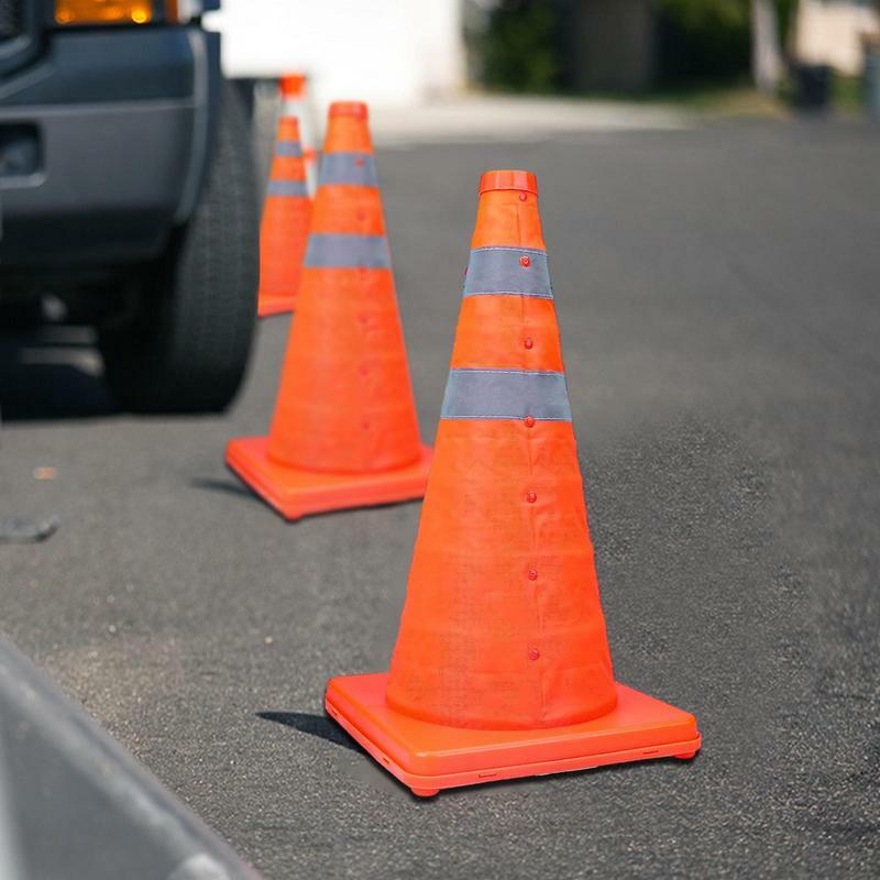 Coni di sicurezza stradale pieghevoli arancioni coni di parcheggio stradale da 45cm coni stradali a righe riflettenti multiuso