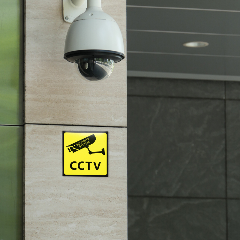 Conjunto de 5 sinais de segurança privada para vigilância, adesivo, para câmera, vídeo segurança